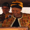 Guest of Honour delivers her speech during the handover of cleared minefields at Ganganyama Primary in Rushinga